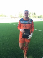 Maalivahti Elsa Sulku - Kuopion Kaupunginteatterin Annie Mestariampuja (kotijoukkueen näyttävin pelaaja).